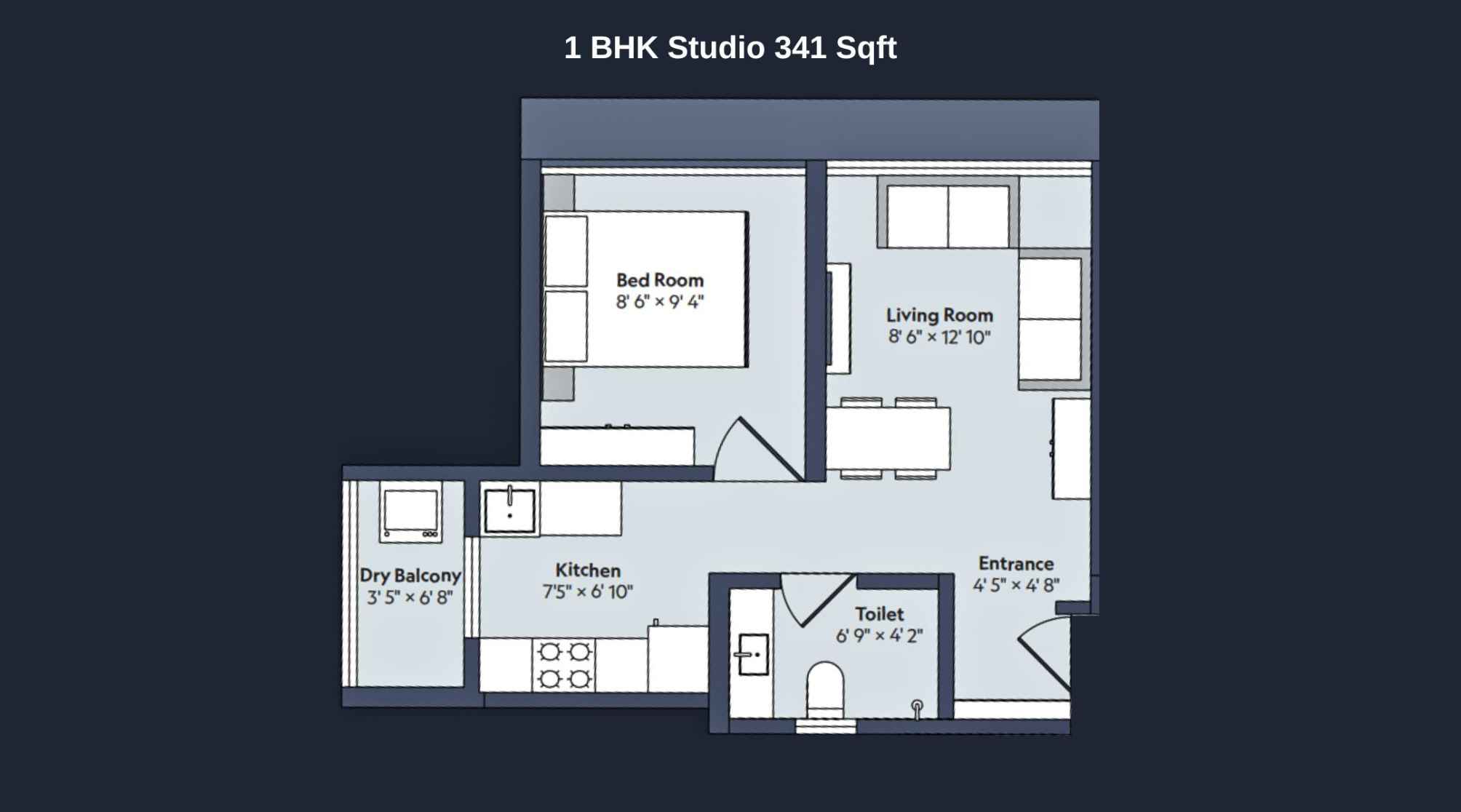 Marathon-Nexworld-Floor-Plan-Nova-1-BHK-Studio-341-Sqft