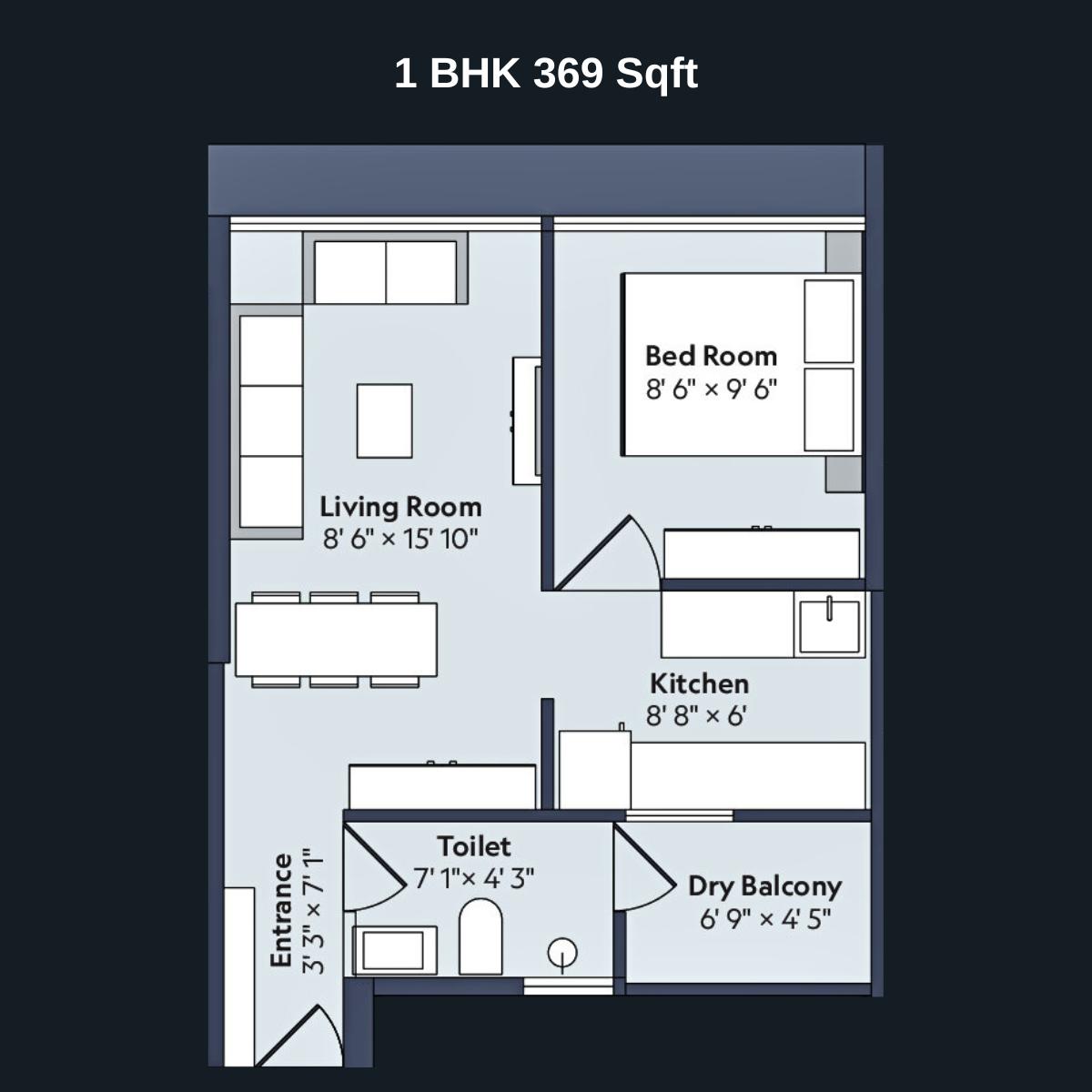 Marathon-Nexworld-Floor-Plan-Flora-1-BHK-369-Sqft