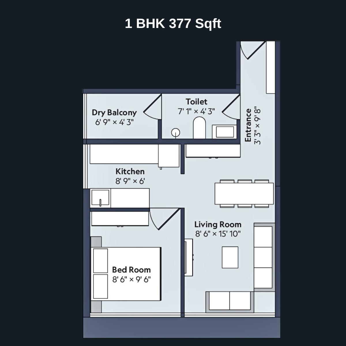 Marathon-Nexworld-Floor-Plan-Flora-1-BHK-377-Sqft