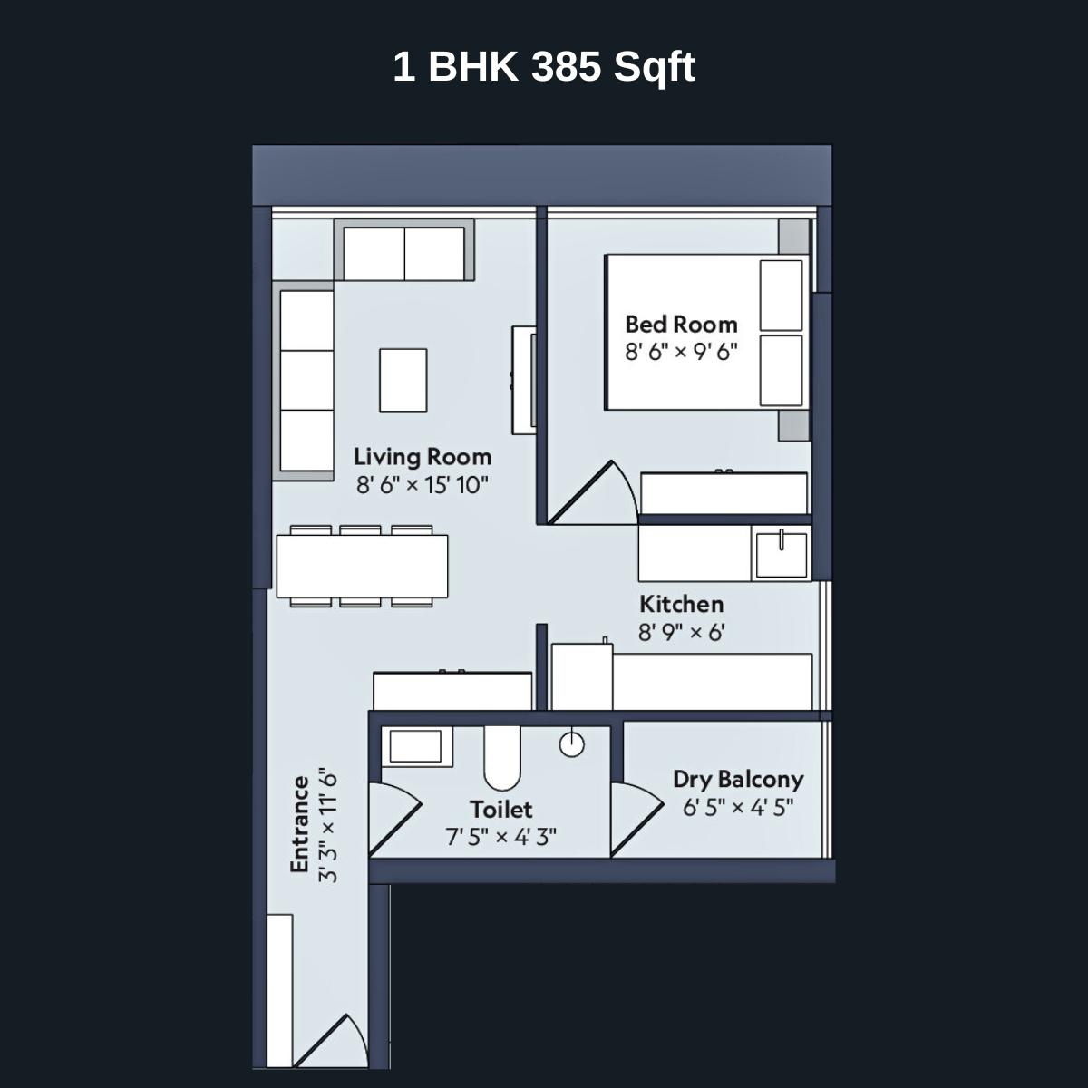 Marathon-Nexworld-Floor-Plan-Flora-1-BHK-385-Sqft