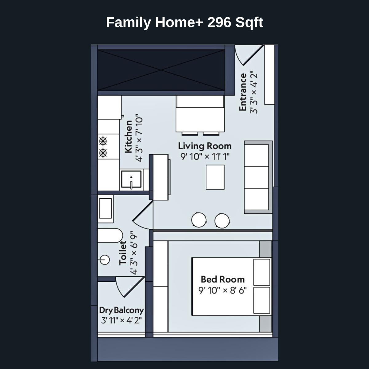 Marathon-Nexworld-Floor-Plan-Flora-Family-Home-296-Sqft