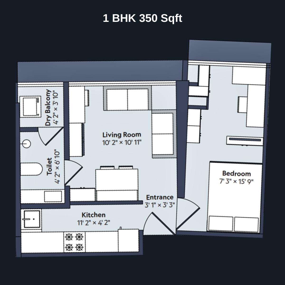 Marathon-Nexworld-Floor-Plan-Nova-1-BHK-350-Sqft