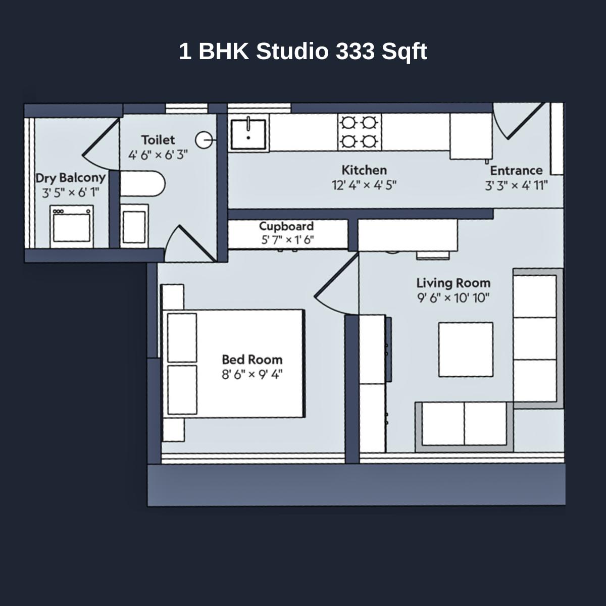 Marathon-Nexworld-Floor-Plan-Nova-1-BHK-Studio-333-Sqft