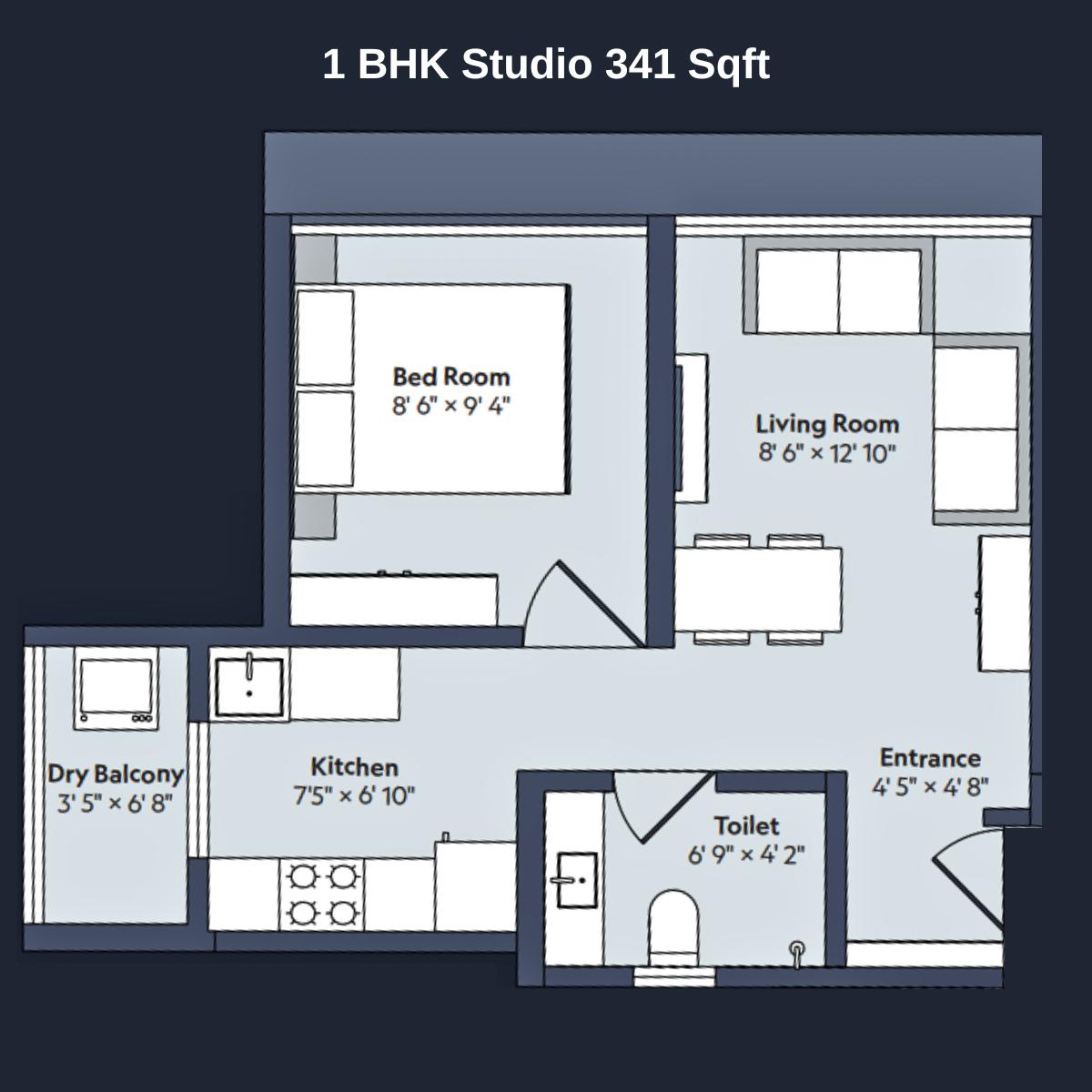 Marathon-Nexworld-Floor-Plan-Nova-1-BHK-Studio-341-Sqft