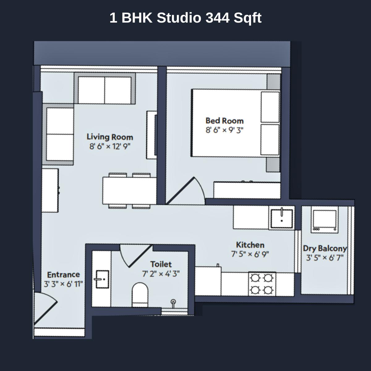 Marathon-Nexworld-Floor-Plan-Nova-1-BHK-Studio-344-Sqft